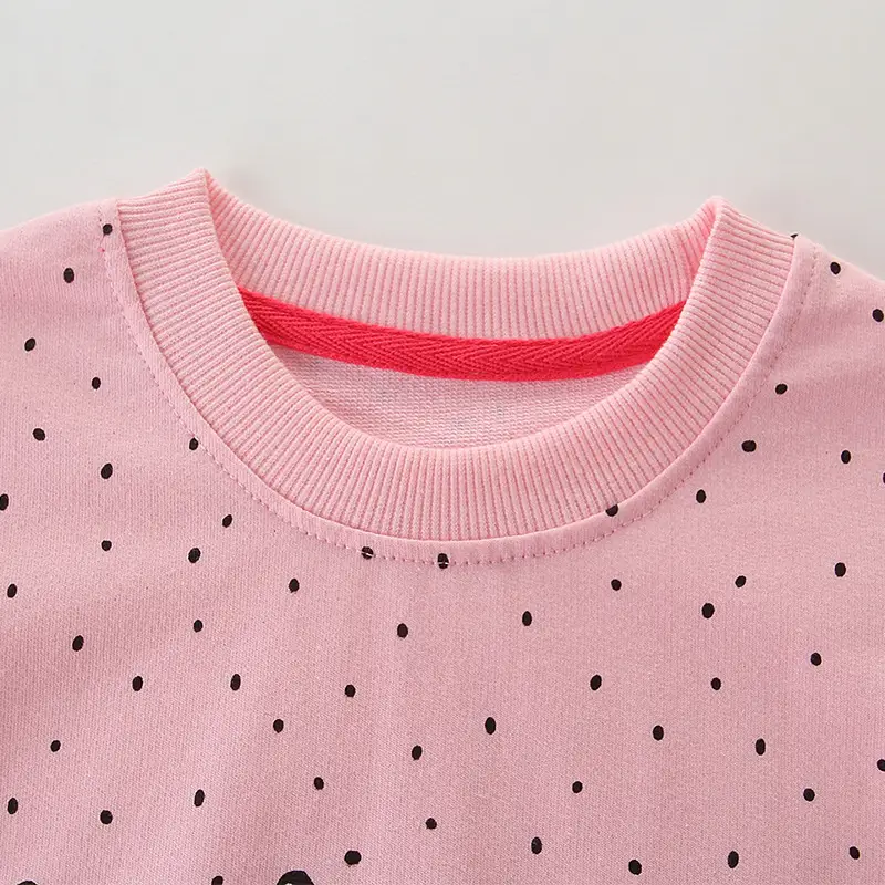 Pink Cat Print Long Sleeve Sweatshirt for Girls