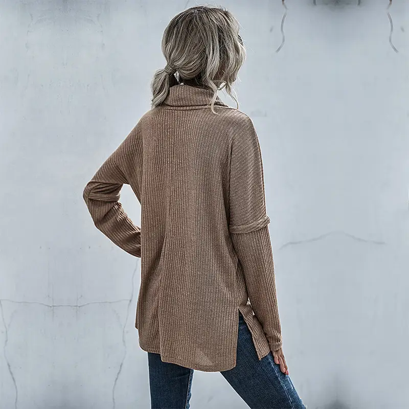 Plus Size Knitted Sweater with Layered Collar for Women - Image 9