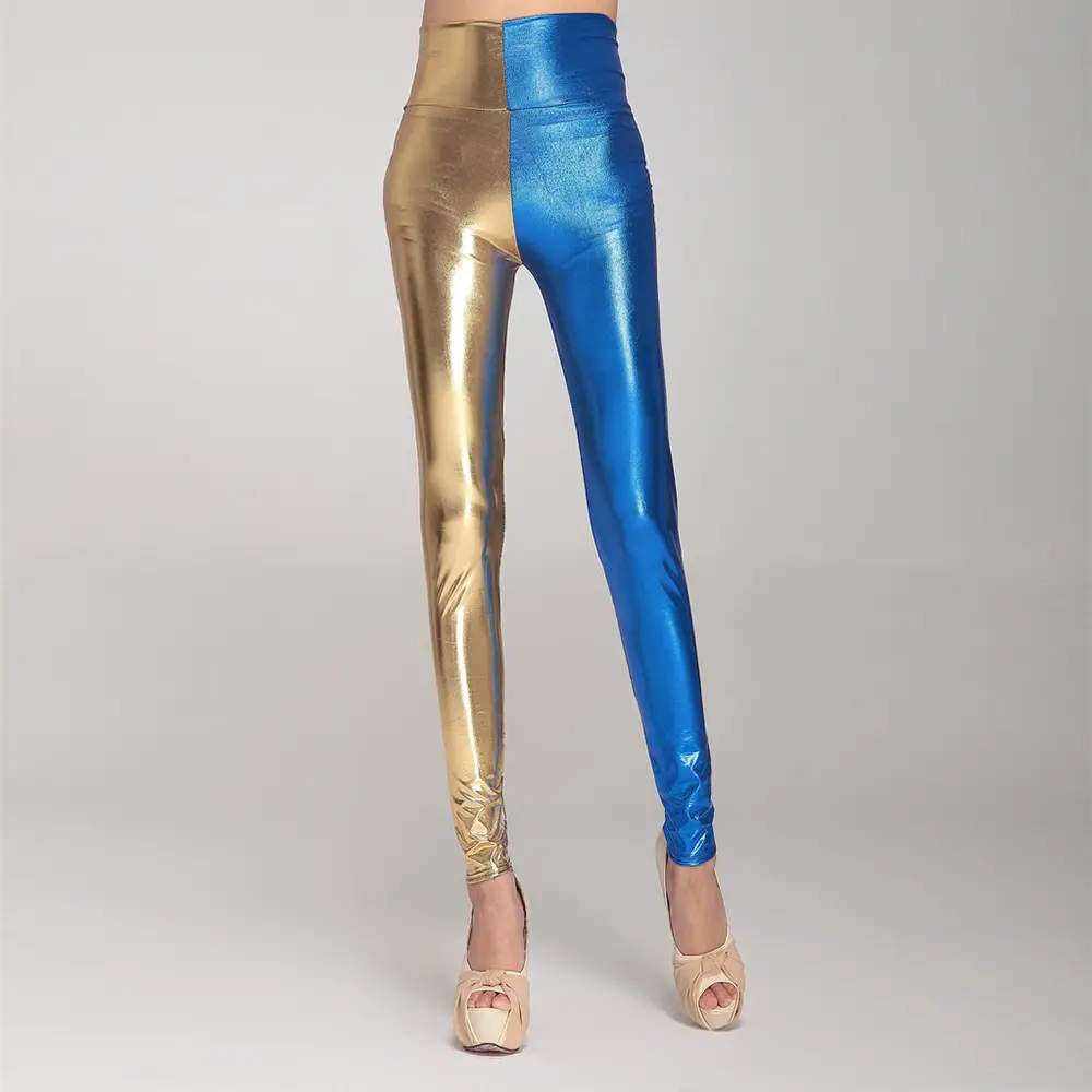 Candy Metallic Faux Leather Cropped Leggings Women