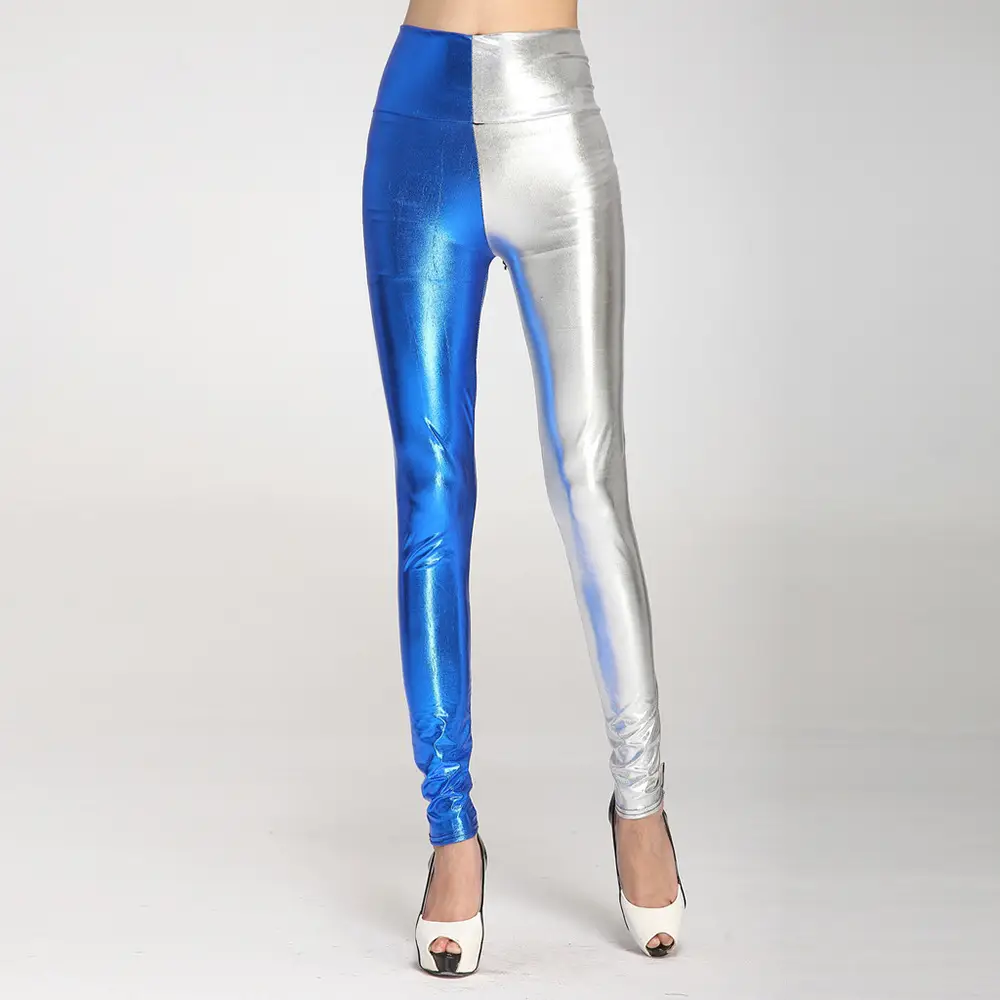 Candy Metallic Faux Leather Cropped Leggings Women