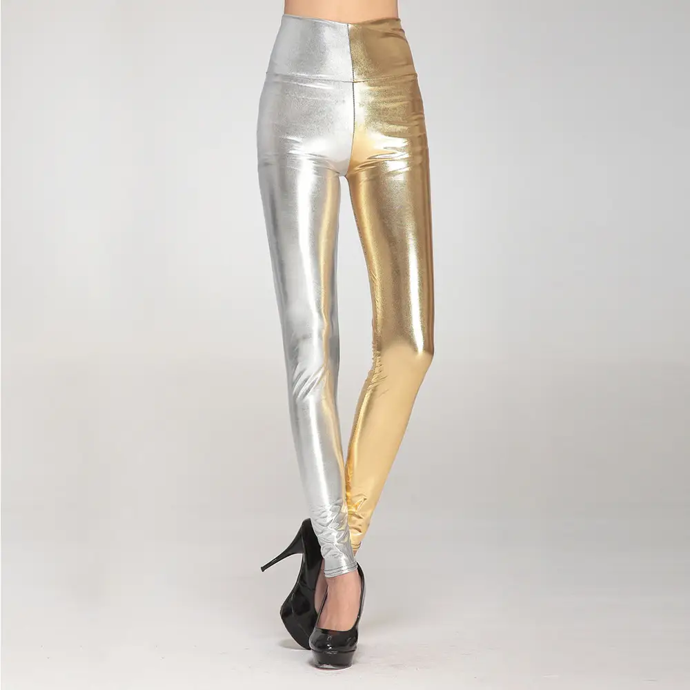Candy Metallic Faux Leather Cropped Leggings Women