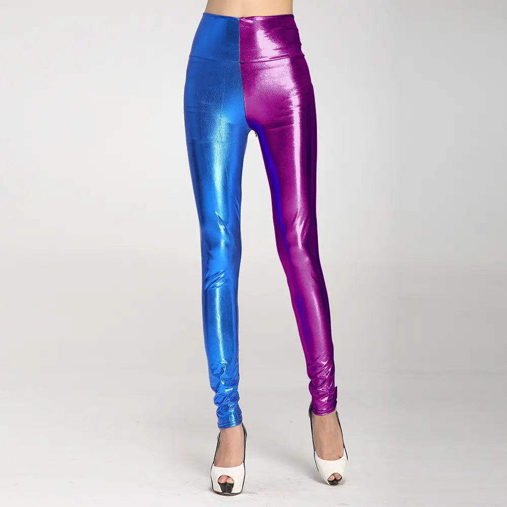 Candy Metallic Faux Leather Cropped Leggings Women