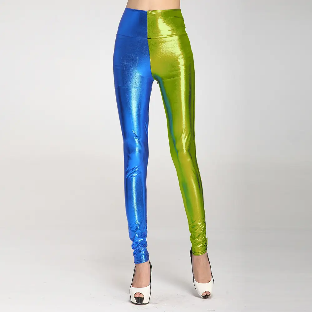 Candy Metallic Faux Leather Cropped Leggings Women