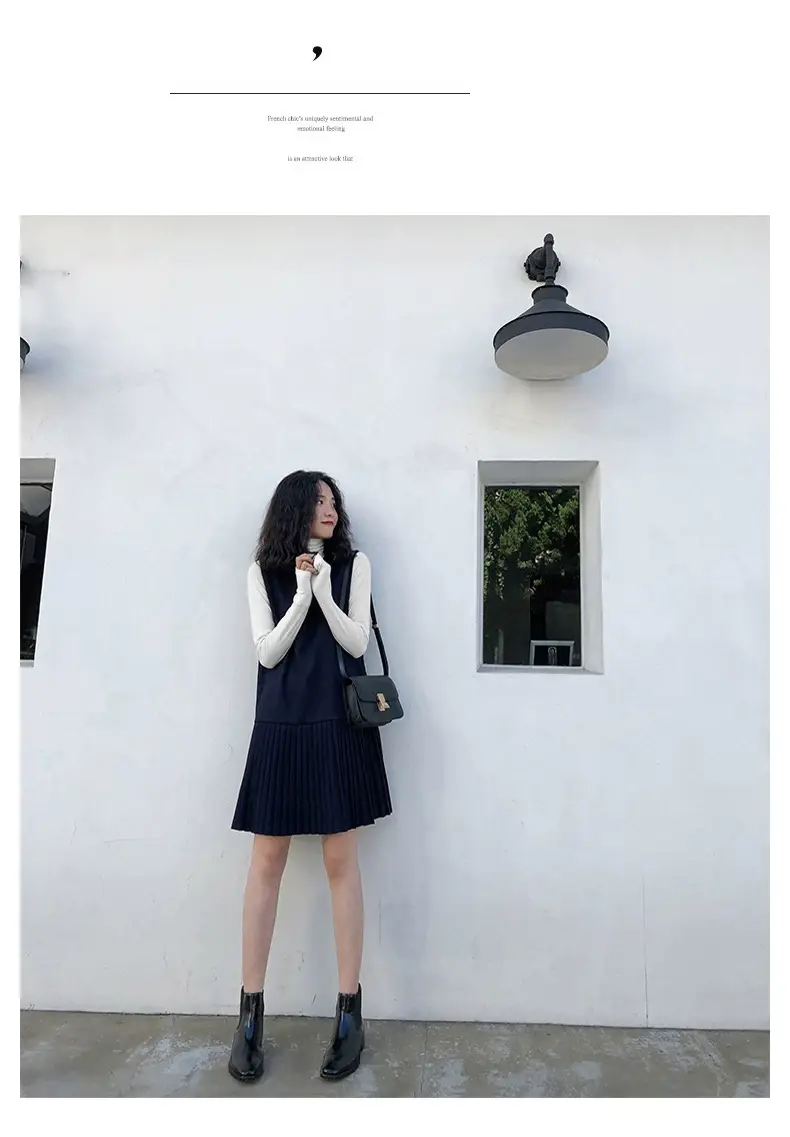 Women Knitted Turtleneck Shirt White Long Sleeve Winter Spring — feature 6