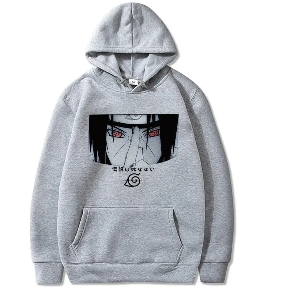 Naruto Crosshair Hoodie Plus Size Grey - Image 4