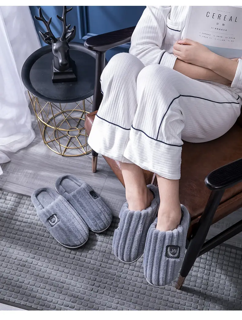 Extra Large Size Men's Cotton Slippers for Winter 4647 Indoor Warm 48 Home Use 4950 Household Slippers for Men Non-Slip and Wear-Resistant — feature 17