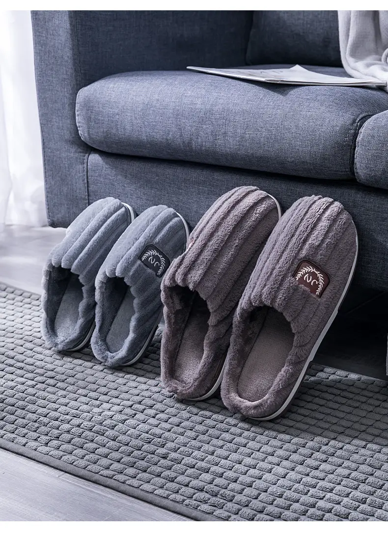 Extra Large Size Men's Cotton Slippers for Winter 4647 Indoor Warm 48 Home Use 4950 Household Slippers for Men Non-Slip and Wear-Resistant — feature 21