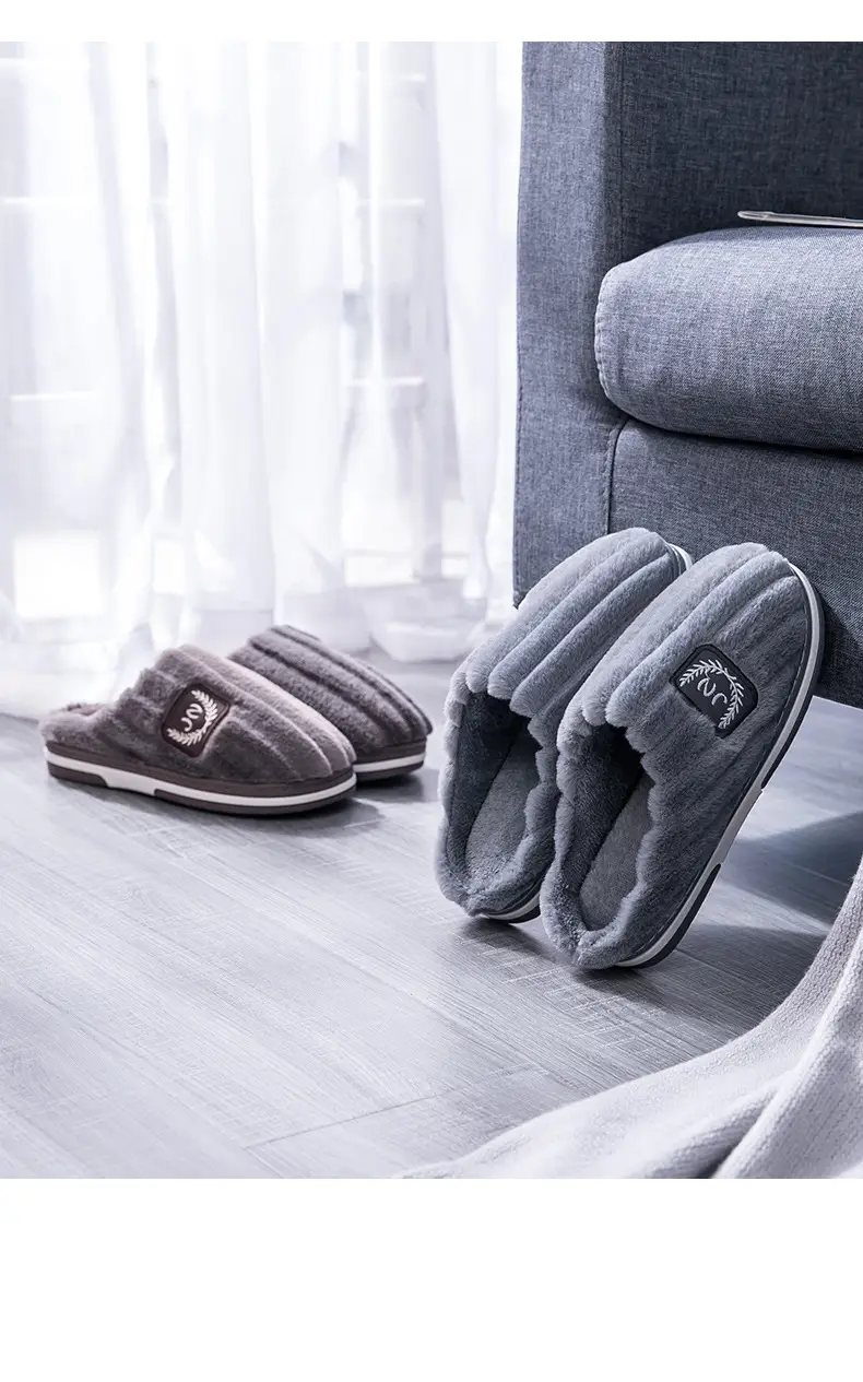 Extra Large Size Men's Cotton Slippers for Winter 4647 Indoor Warm 48 Home Use 4950 Household Slippers for Men Non-Slip and Wear-Resistant — feature 24