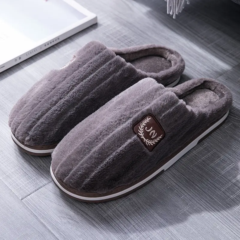 Extra Large Size Men's Cotton Slippers for Winter 4647 Indoor Warm 48 Home Use 4950 Household Slippers for Men Non-Slip and Wear-Resistant