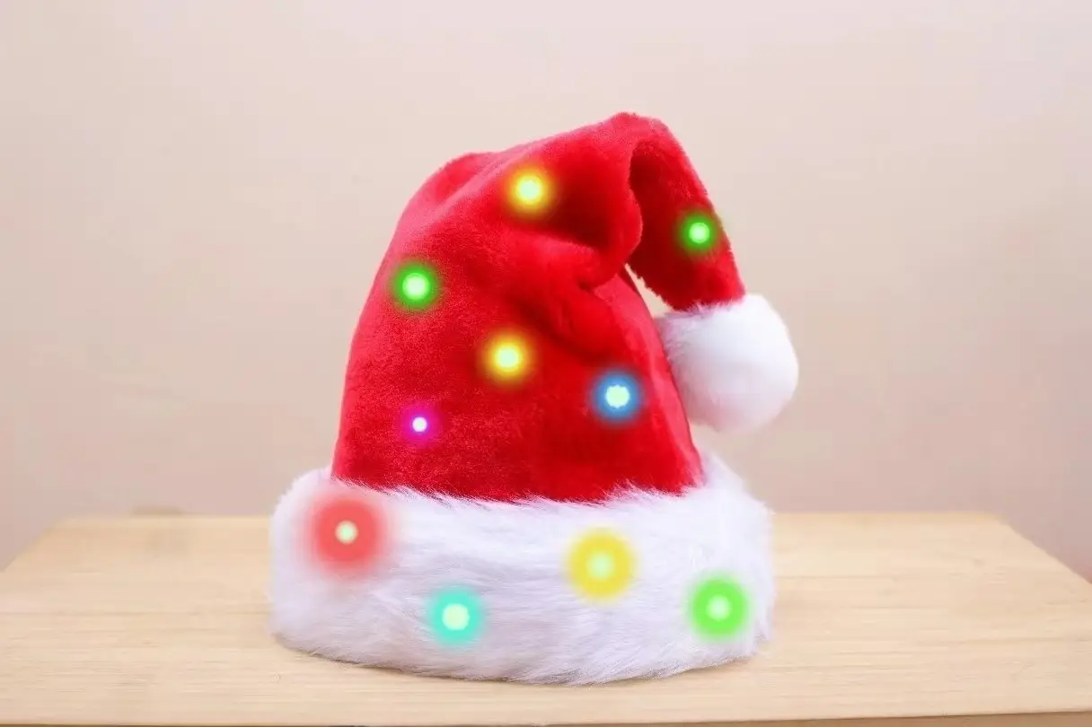 2025 Christmas Plush Christmas Hat Purple White — feature 10