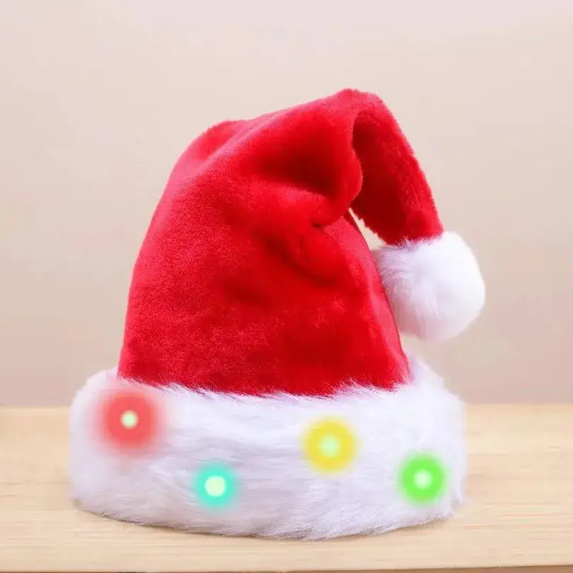 2025 Christmas Plush Christmas Hat Purple White - Image 10