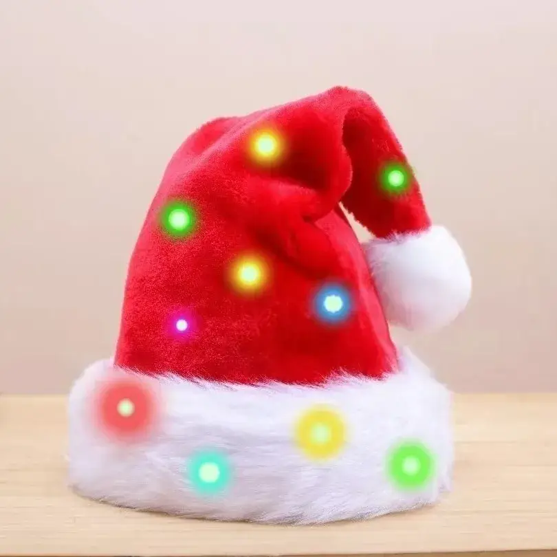 2025 Christmas Plush Christmas Hat Purple White - Image 11