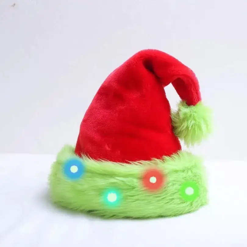 2025 Christmas Plush Christmas Hat Purple White - Image 12