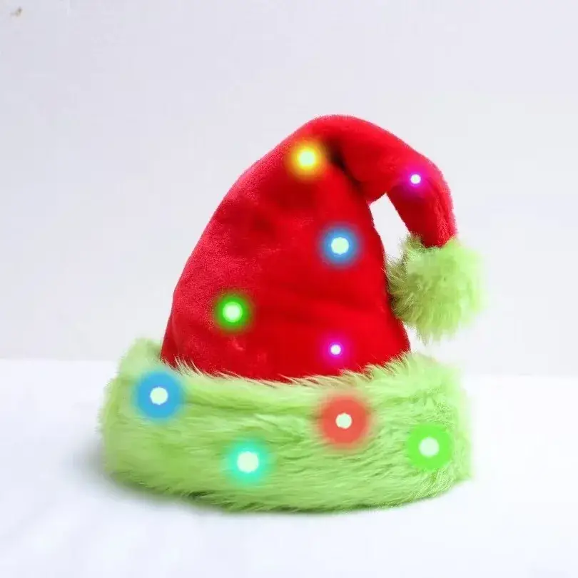 2025 Christmas Plush Christmas Hat Purple White - Image 13
