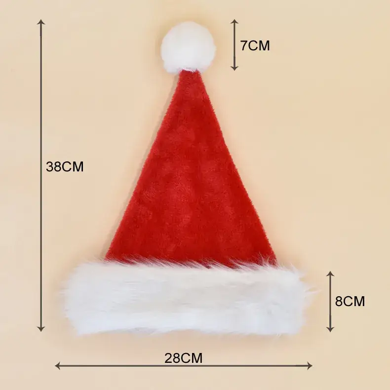 2025 Christmas Plush Christmas Hat Purple White - Image 3