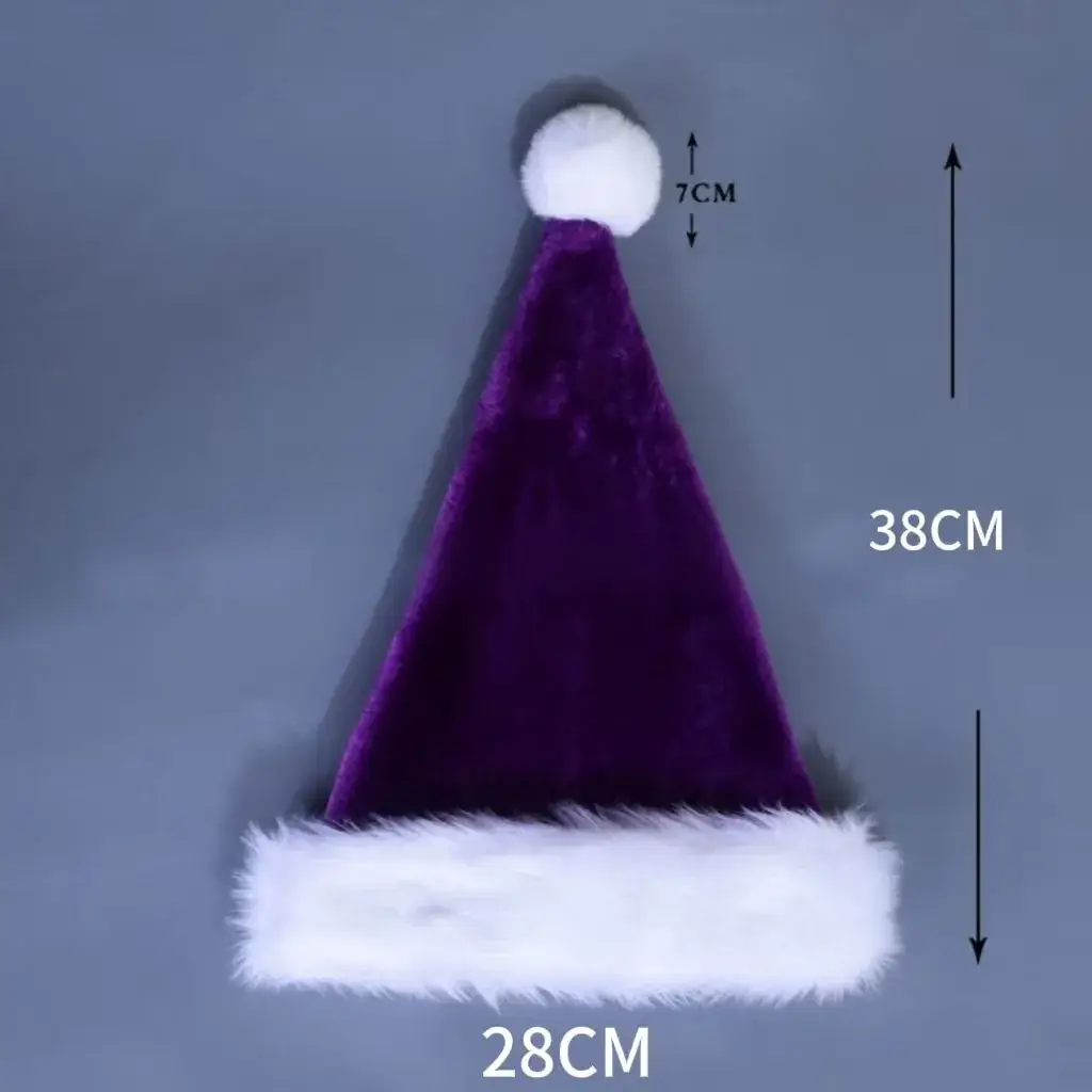 2025 Christmas Plush Christmas Hat Purple White - Image 25