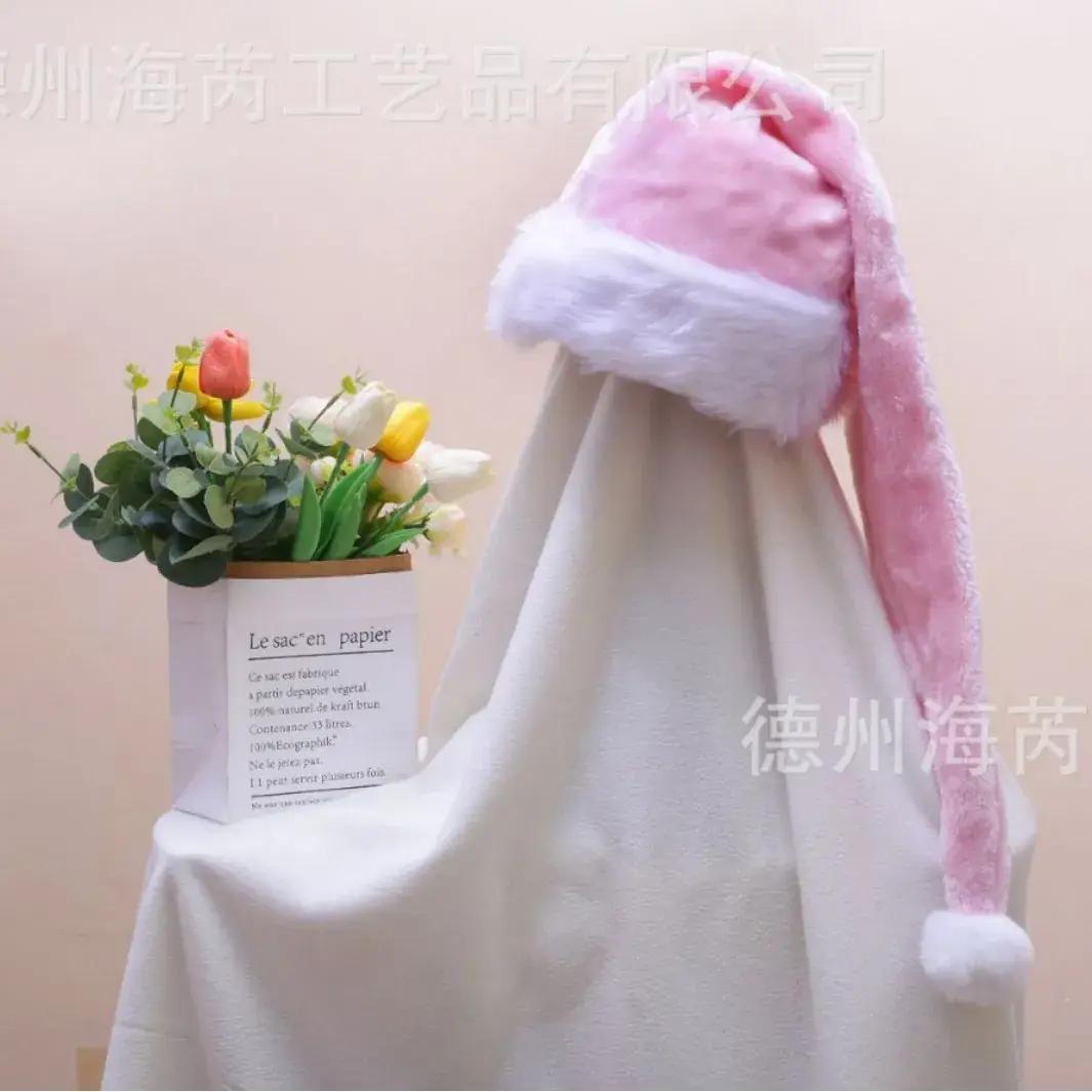 2025 Christmas Plush Christmas Hat Purple White - Image 49