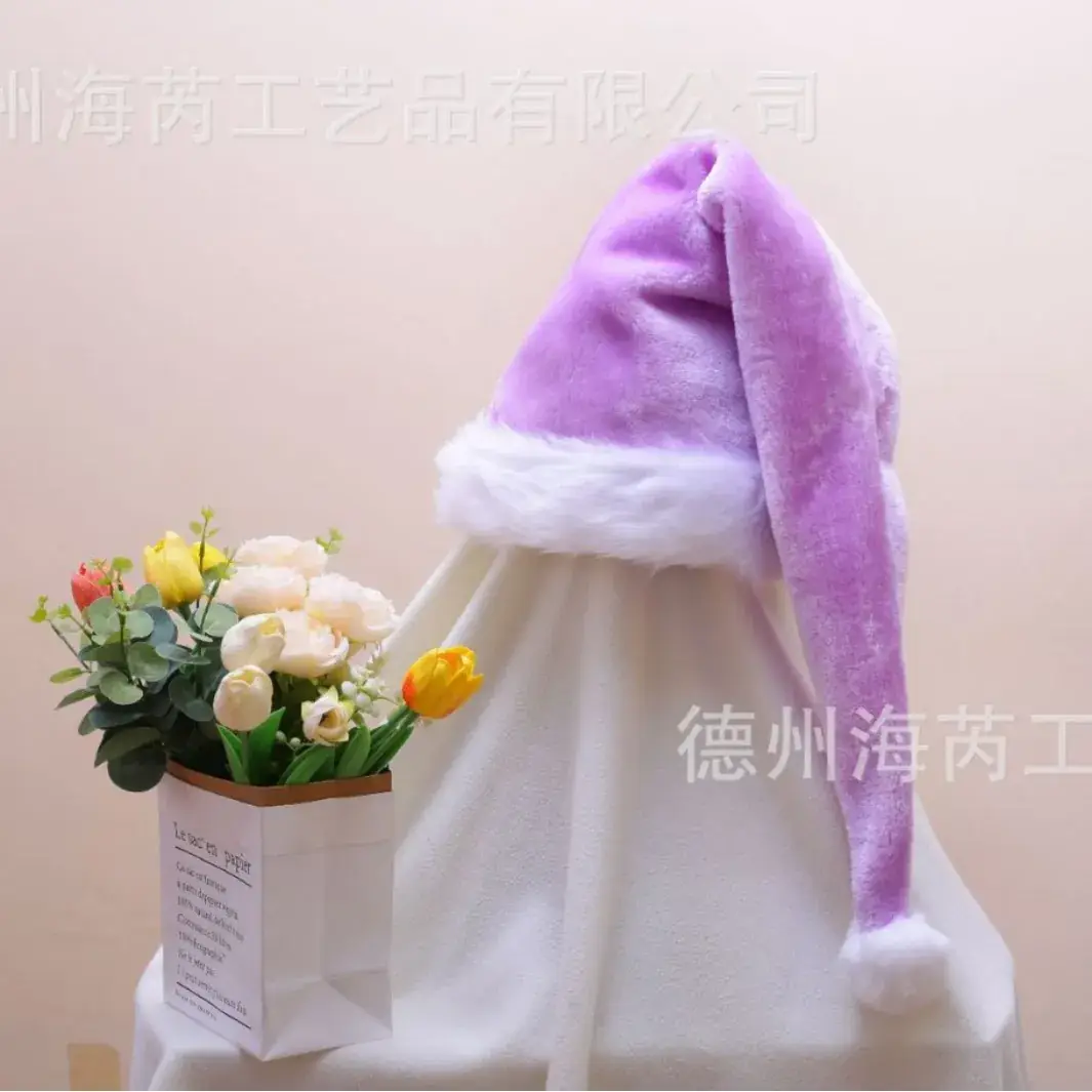 2025 Christmas Plush Christmas Hat Purple White - Image 53