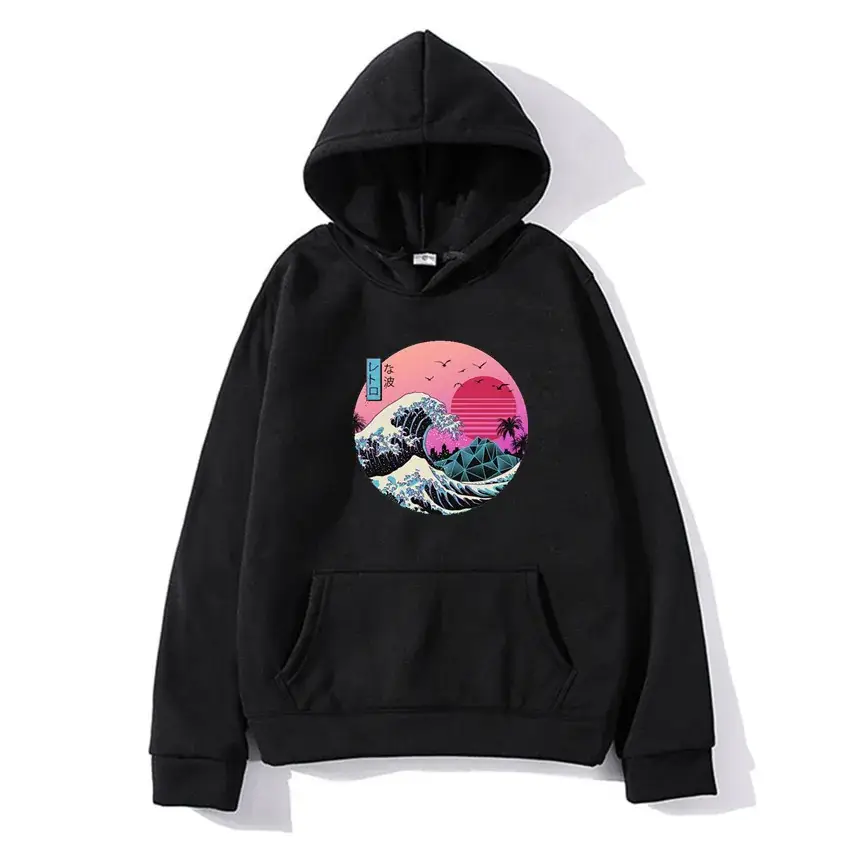 Black Graphic Hoodie for Men Women Autumn Winter - Image 7