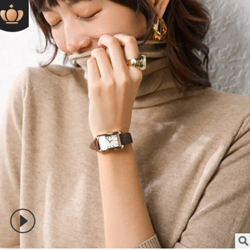 Women's Green Knitted Turtleneck Sweater - Image 12