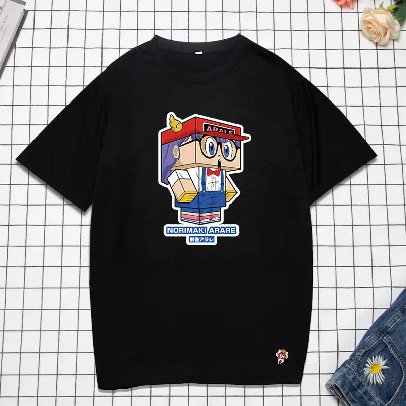Alalalei Anime Motorcycle T-Shirt Black Round Neck