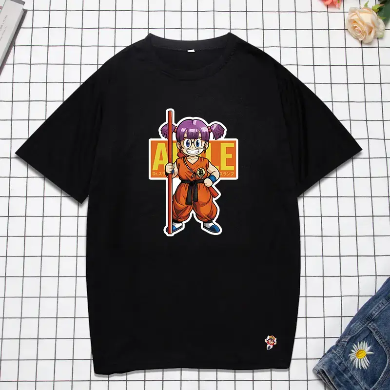 Alalalei Anime Motorcycle T-Shirt Black Round Neck