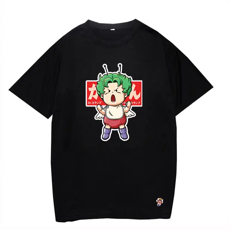 Alalalei Anime Motorcycle T-Shirt Black Round Neck