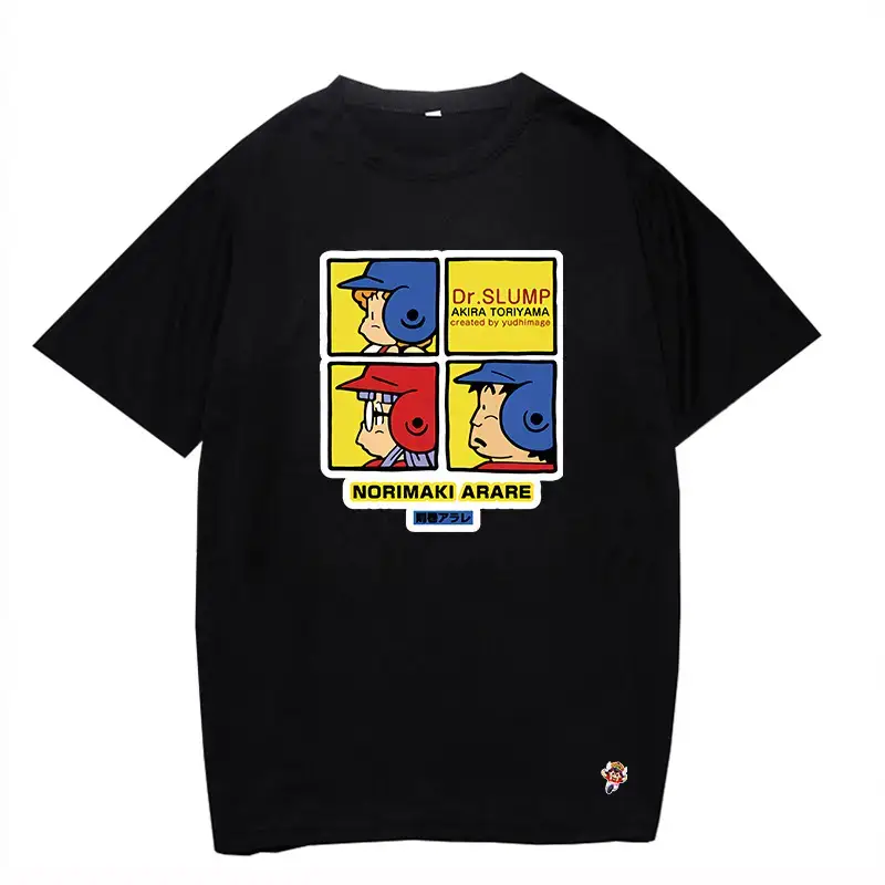 Alalalei Anime Motorcycle T-Shirt Black Round Neck