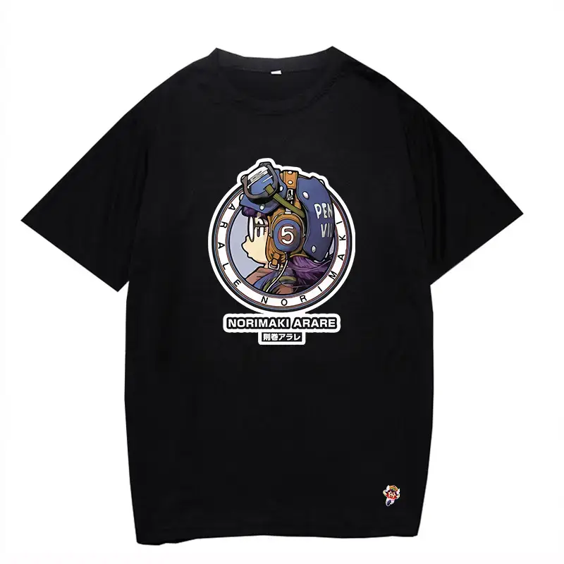 Alalalei Anime Motorcycle T-Shirt Black Round Neck