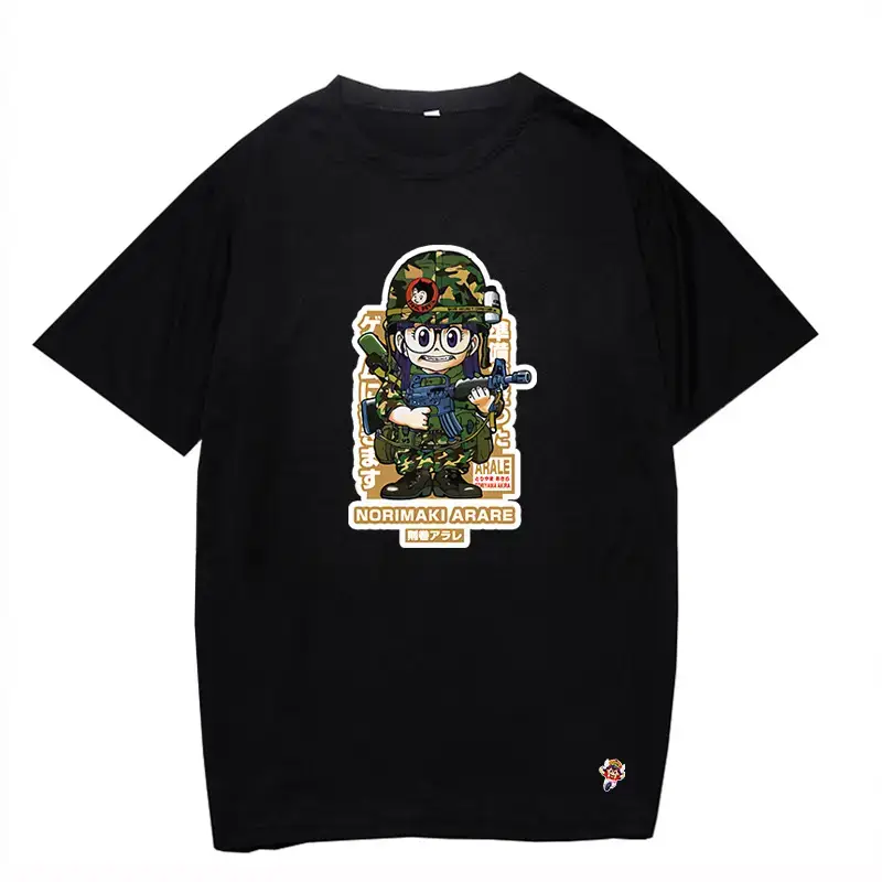 Alalalei Anime Motorcycle T-Shirt Black Round Neck