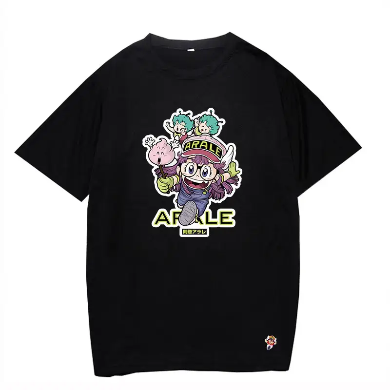 Alalalei Anime Motorcycle T-Shirt Black Round Neck