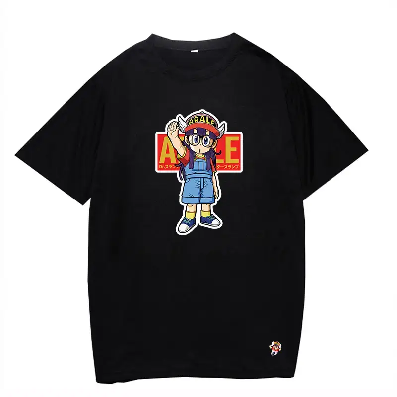 Alalalei Anime Motorcycle T-Shirt Black Round Neck