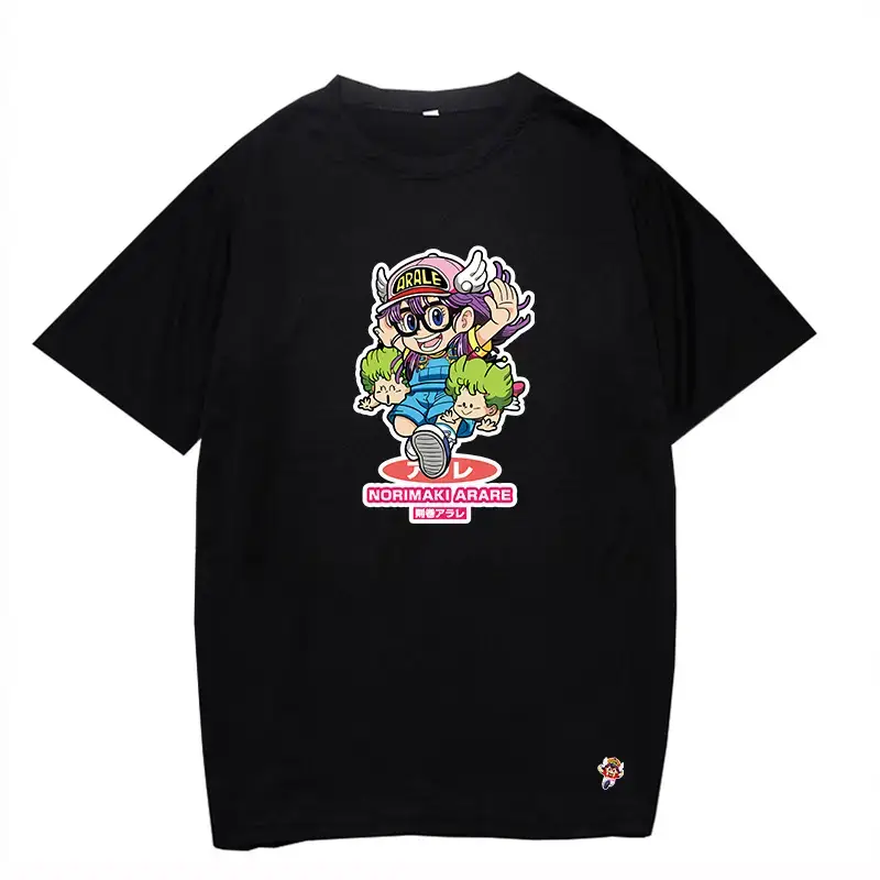 Alalalei Anime Motorcycle T-Shirt Black Round Neck