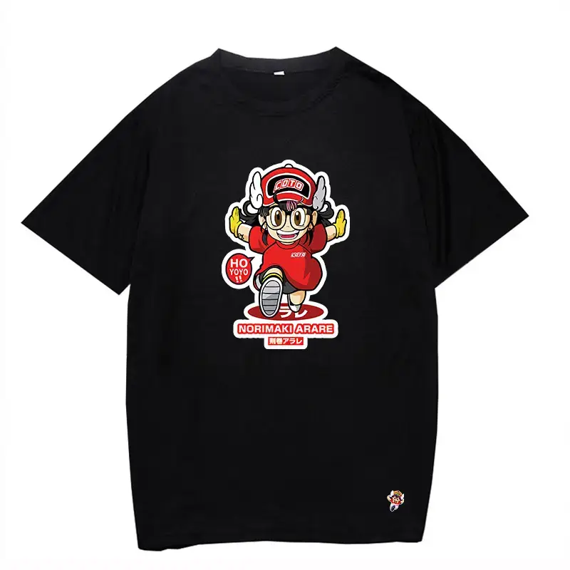 Alalalei Anime Motorcycle T-Shirt Black Round Neck