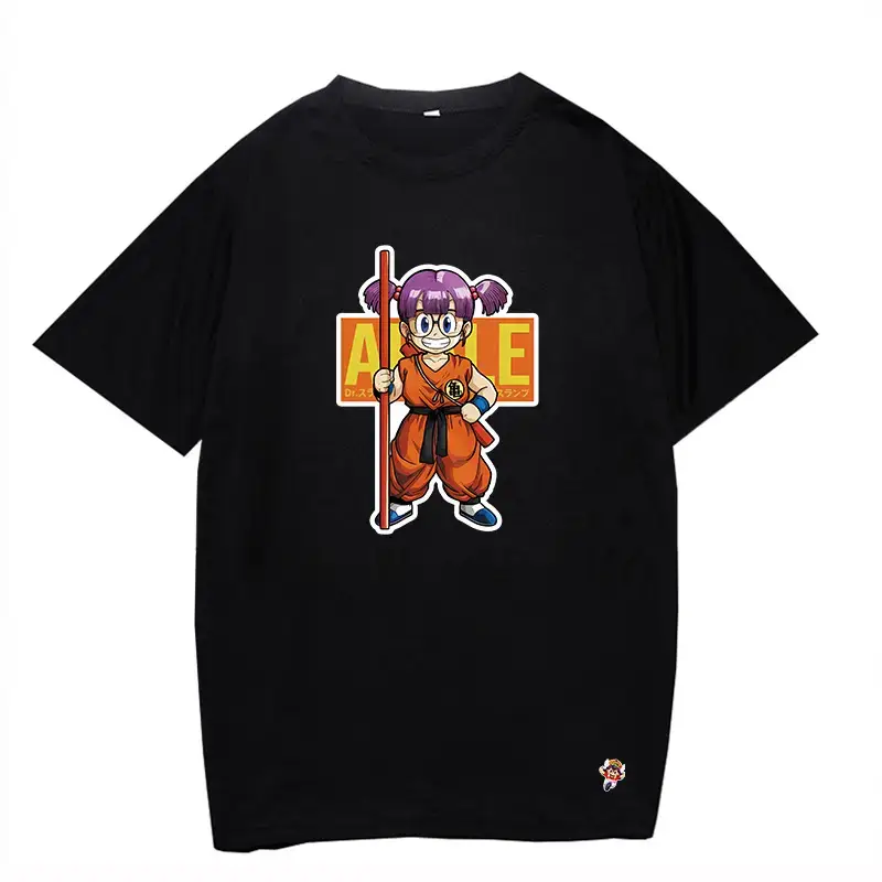 Alalalei Anime Motorcycle T-Shirt Black Round Neck