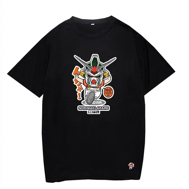 Alalalei Anime Motorcycle T-Shirt Black Round Neck