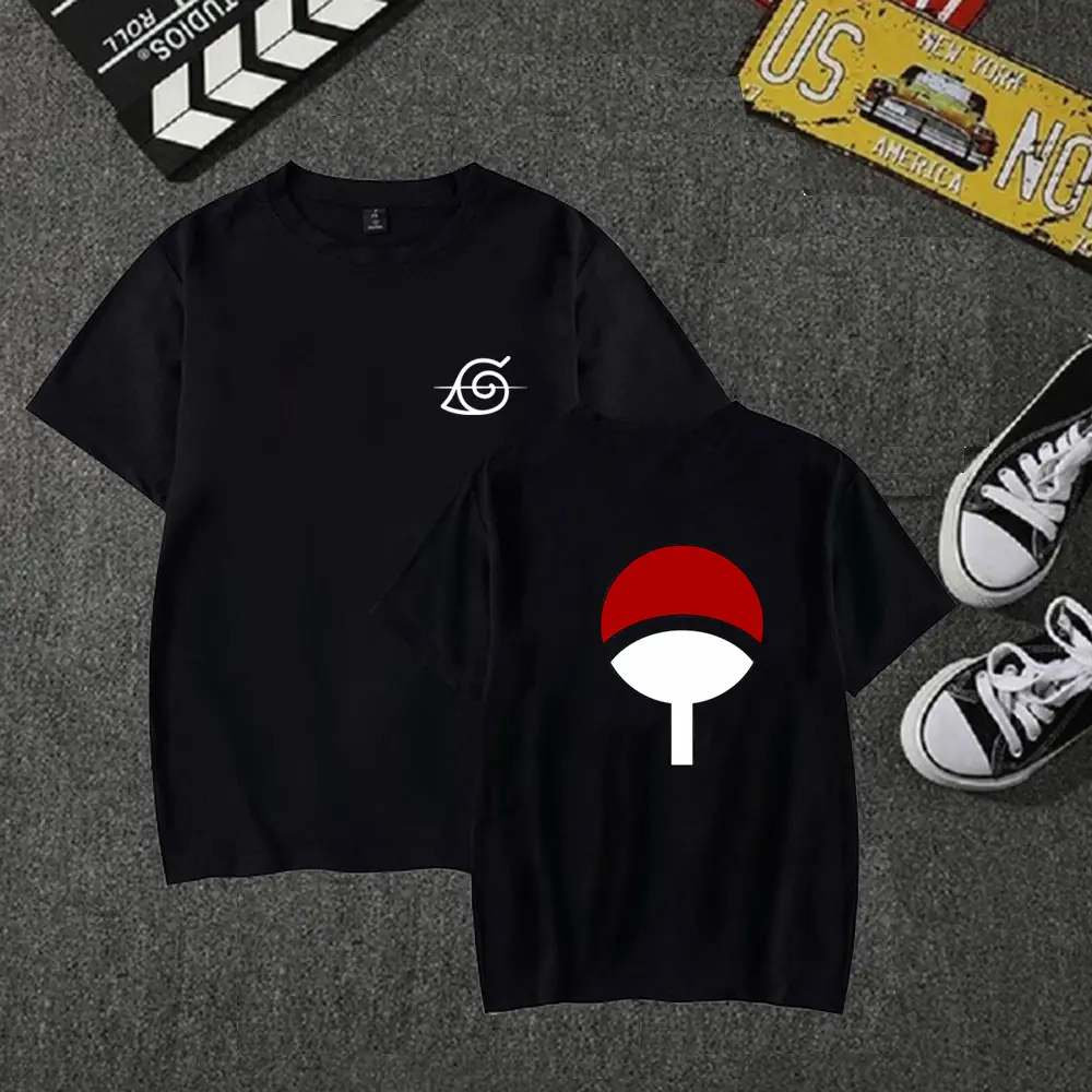 Naruto Logo Men's Black T-Shirt Large - Image 6