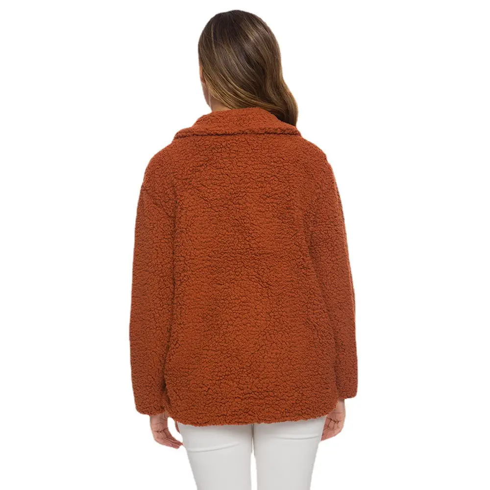 Women's Winter Lamb Velvet Jacket Brown - Image 17