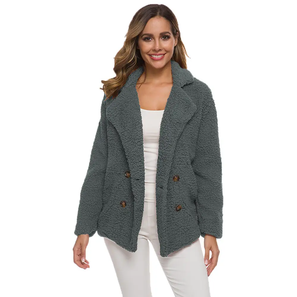 Women's Winter Lamb Velvet Jacket Brown - Image 8