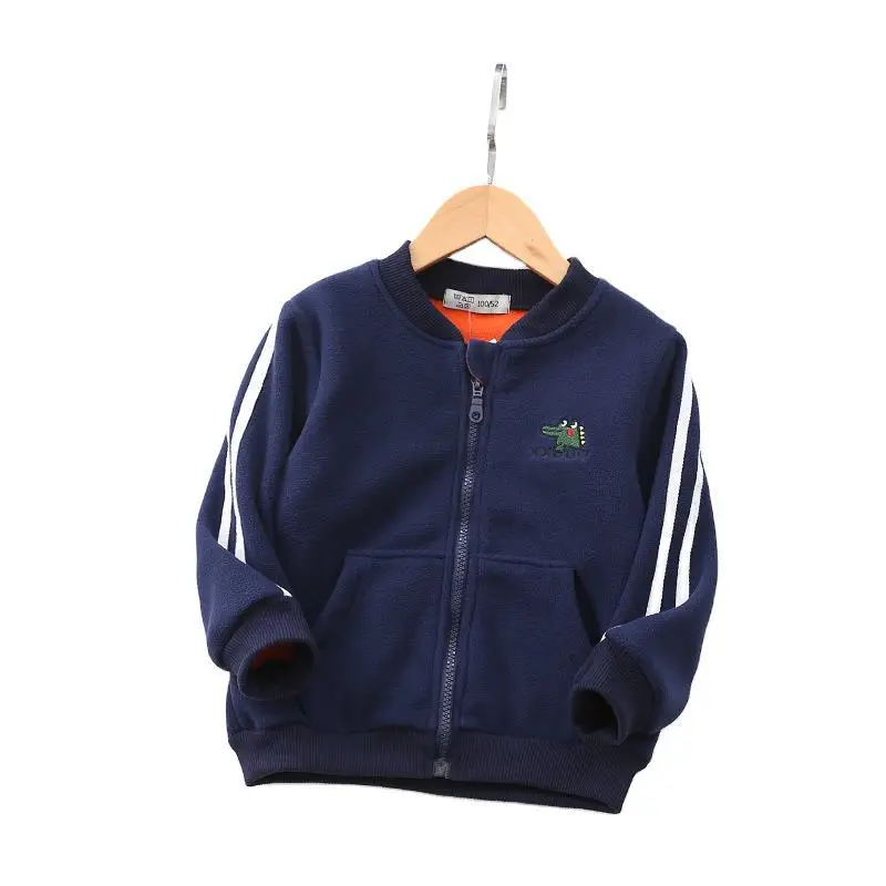 Orange Korean Style Fleece Jacket for Kids - Image 9