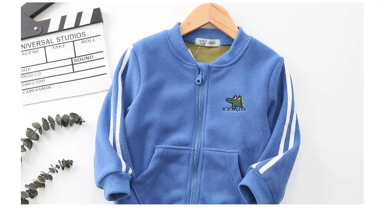 Orange Korean Style Fleece Jacket for Kids — feature 12