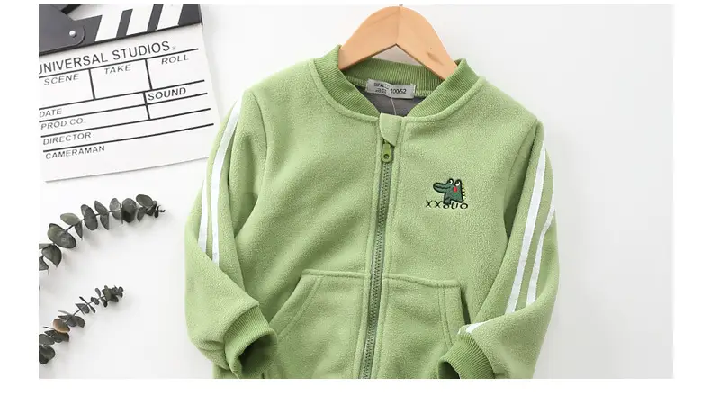 Orange Korean Style Fleece Jacket for Kids — feature 13