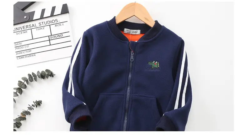 Orange Korean Style Fleece Jacket for Kids — feature 15