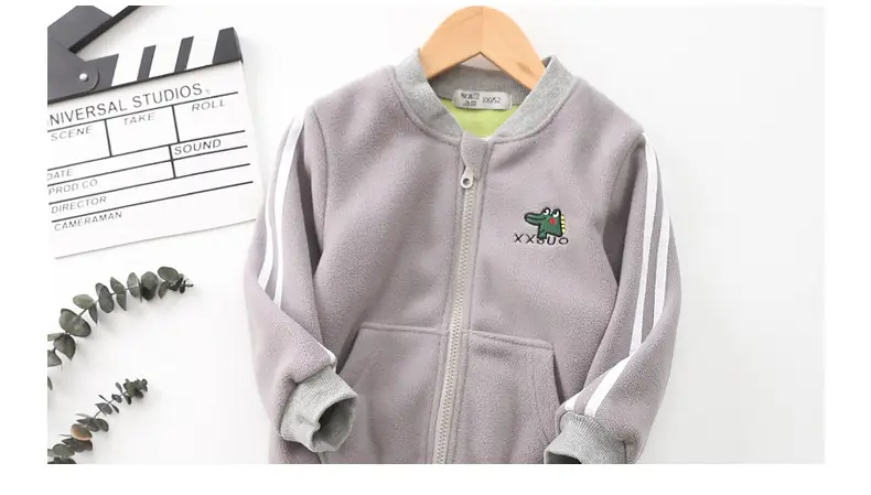 Orange Korean Style Fleece Jacket for Kids — feature 16