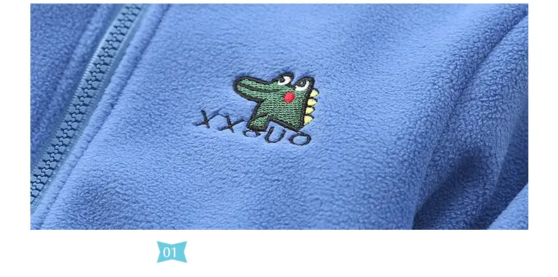 Orange Korean Style Fleece Jacket for Kids — feature 5