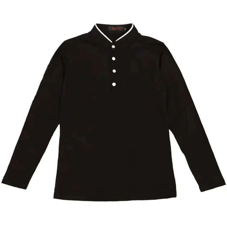 Men Grey Button Collar Long Sleeve Shirt - Image 6