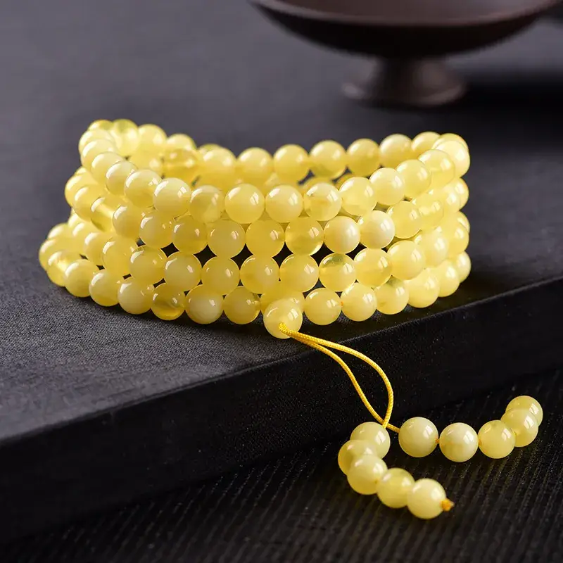 Yellow Beeswax Multi-Circle Bracelet for Men Women - Image 2