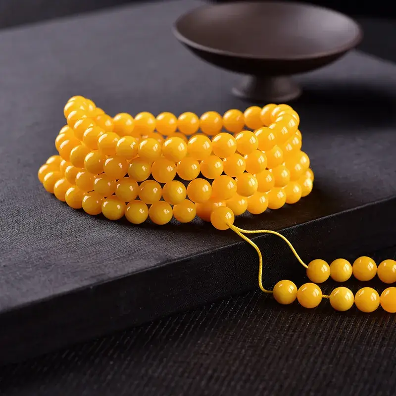 Yellow Beeswax Multi-Circle Bracelet for Men Women - Image 3