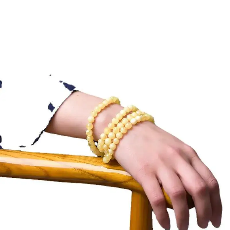 Yellow Beeswax Multi-Circle Bracelet for Men Women - Image 5