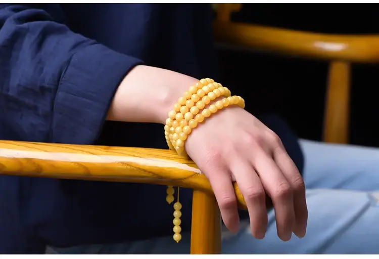 Yellow Beeswax Multi-Circle Bracelet for Men Women — feature 36